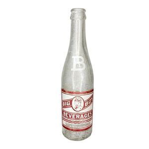 Vintage 1930s/40s Big Boy Beverages Glass 12 Oz. Empty Heavy Soda Bottle